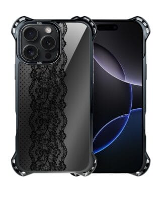 Etui do iPhone 16 Pro IBIZU DropGuard Ultra z MagSafe, Midnight, Ornamentowa koronka