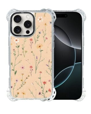 Etui do iPhone 16 Pro Max IBIZU DropGuard Ultra z MagSafe, Pastel Bloom, Koralowa łąka