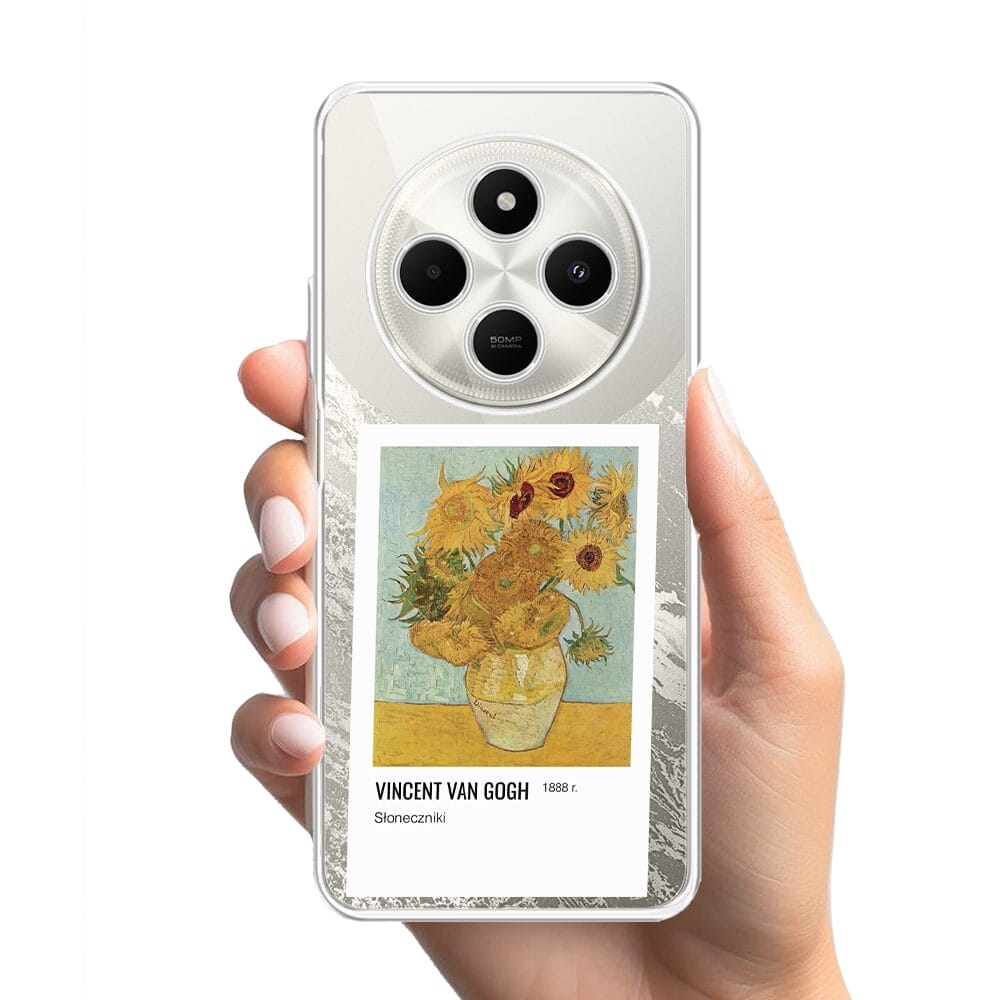 Etui do Xiaomi POCO C75 przeźroczyste, silikonowe Flexi, słoneczniki - obrazek 2