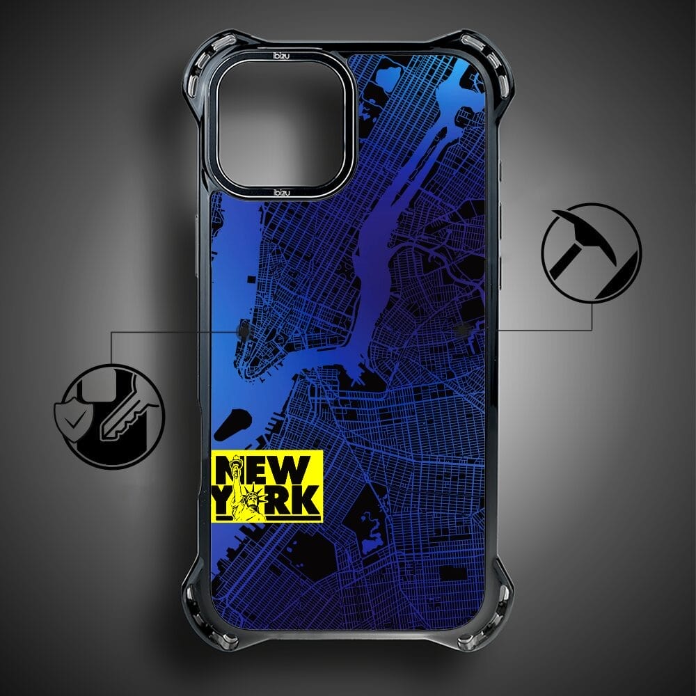 Etui do iPhone 15 Plus IBIZU DropGuard Ultra z MagSafe, mapy świata, New York - obrazek 7