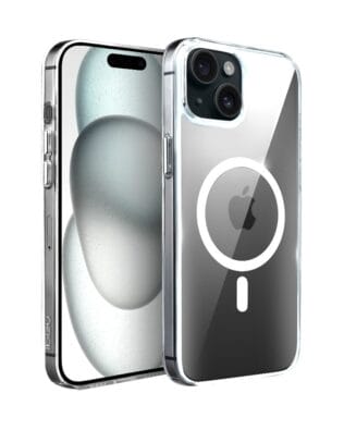 Etui do iPhone 15 IBIZU Crystal Clear Glass z MagSafe, szklany tył 9H, przeźroczyste