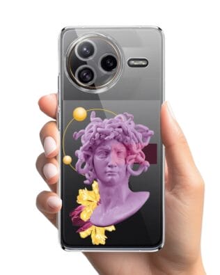 Etui do Xiaomi POCO F7 Ultra przeźroczyste, silikonowe Flexi, antyczna figura, meduza