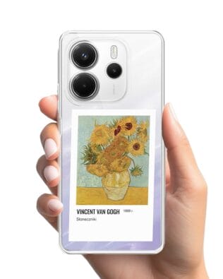 Etui do Xiaomi Redmi Note 14 4G przeźroczyste, silikonowe Flexi, słoneczniki