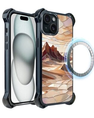 Etui do iPhone 15 Plus IBIZU DropGuard Ultra z MagSafe, Barwy Szkła, Pustynny spokój