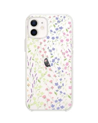 Etui do iPhone 12 Mini przeźroczyste, silikonowe Flexi, kwiaty polne