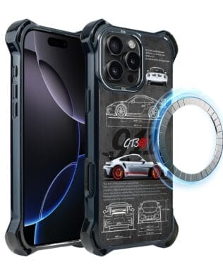 Etui do iPhone 16 Pro Max IBIZU DropGuard Ultra z MagSafe, TechDrive, 911 GT3 RS