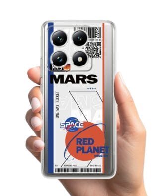 Etui do Xiaomi 14T Pro przeźroczyste, silikonowe Flexi, bilet na Mars