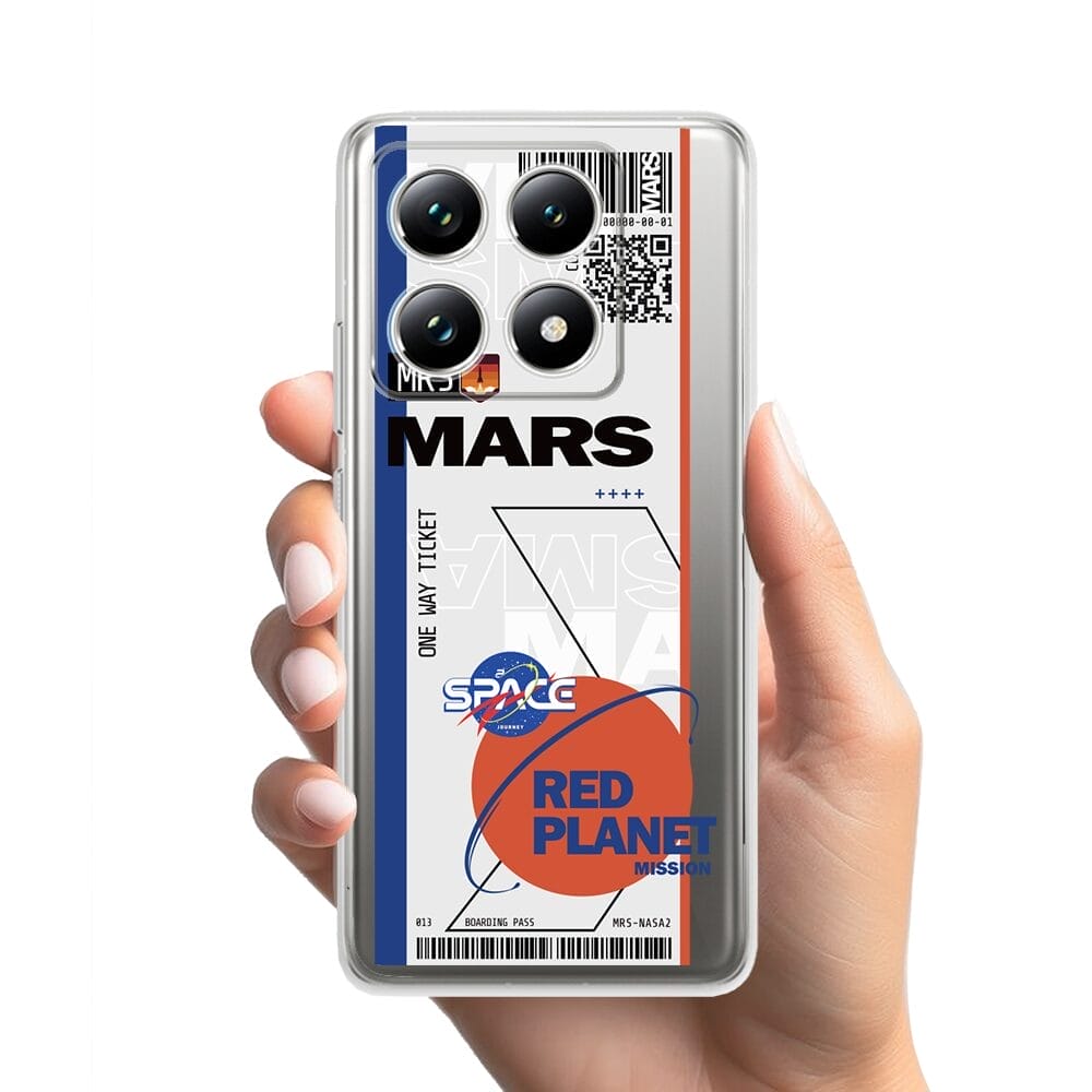 Etui do Xiaomi 14T Pro przeźroczyste, silikonowe Flexi, bilet na Mars - obrazek 2
