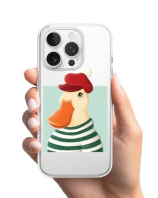 Etui do iPhone 14 Pro Max przeźroczyste, silikonowe Flexi, kaczuszka