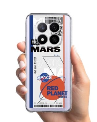 Etui do Xiaomi Redmi Note 14 Pro 4G przeźroczyste, silikonowe Flexi, bilet na Mars