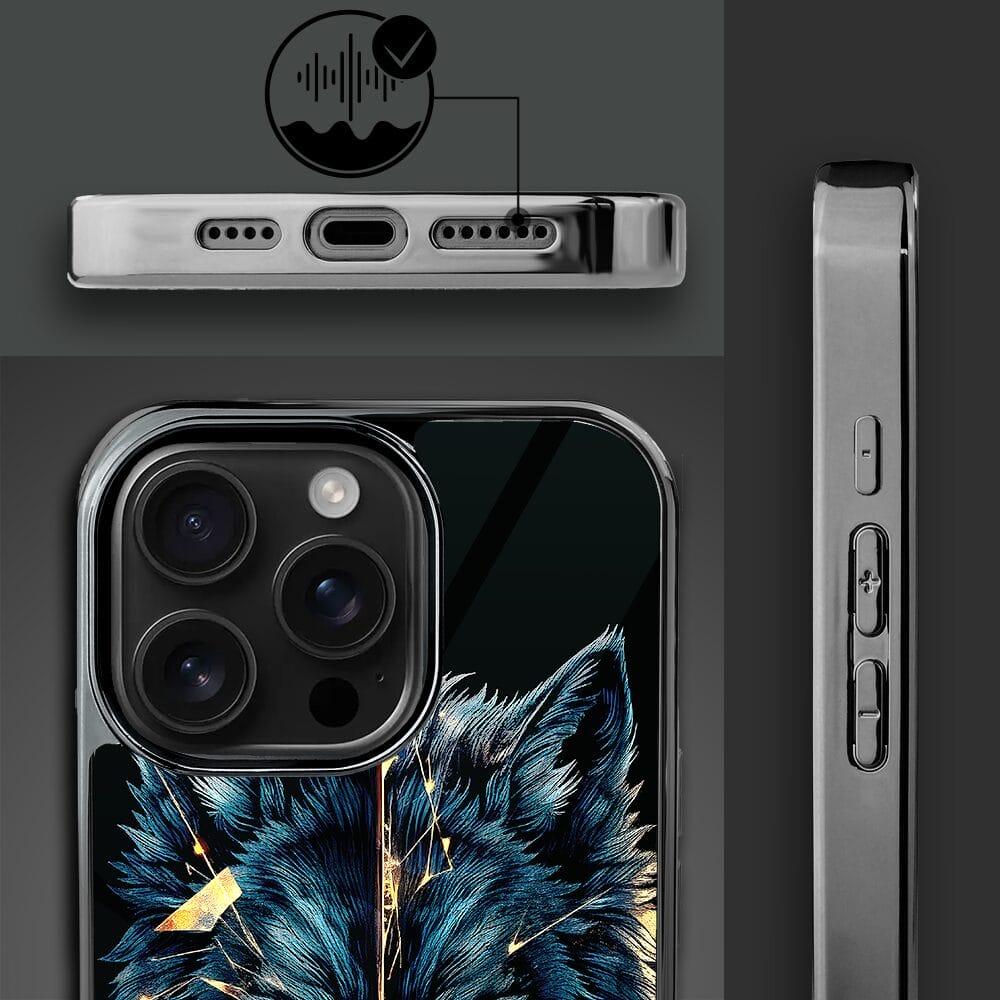 Etui do iPhone 16 Pro IBIZU Elite Glass z MagSafe wilk mocy, czarny chrom - obrazek 4