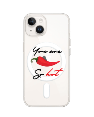 Etui do iPhone 14 z MagSafe przeźroczyste, silikonowe Flexi, papryczka chilli