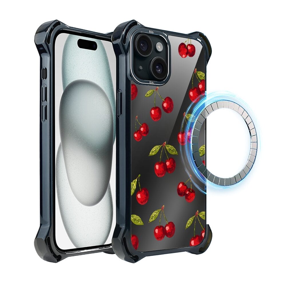 Etui do iPhone 15 Plus IBIZU DropGuard Ultra z MagSafe, Midnight, Wiśniowa noc