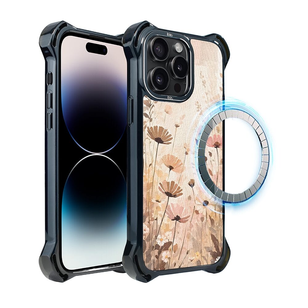 Etui do iPhone 14 Pro IBIZU DropGuard Ultra z MagSafe, Boho, Kwiatowa łąka