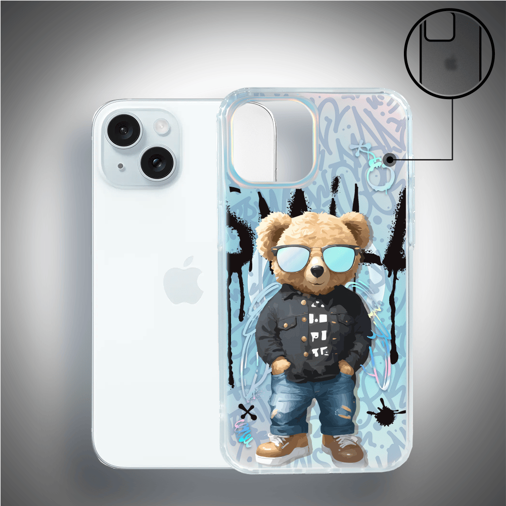 Etui do iPhone 15 Plus IBIZU California Sunset z MagSafe, zmieniające kolor, Graffiti Boy, artystyczny miś - obrazek 3