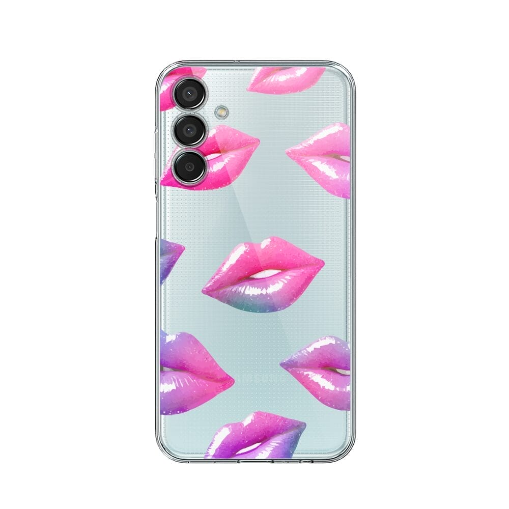 Etui do Samsung Galaxy M15 5G przeźroczyste, silikonowe Flexi, hologramowe usta