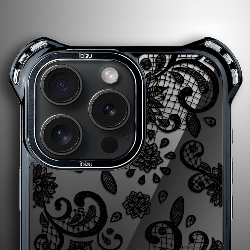 Etui do iPhone 15 Pro Max IBIZU DropGuard Ultra z MagSafe, Midnight, Koronkowa czerń - obrazek 5