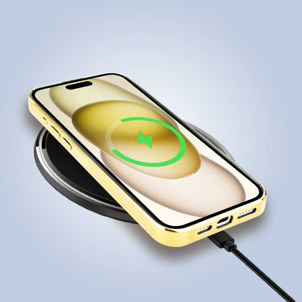 Etui do iPhone 15 IBIZU Elite Glass 3D, szklany tył, złota mapa świata z napisem Travel around the World, złote - obrazek 7