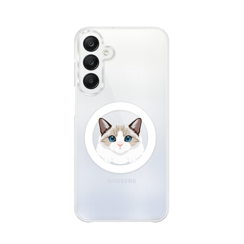 Etui do Samsung Galaxy A25 5G z MagSafe przeźroczyste, silikonowe Flexi, kot birmański