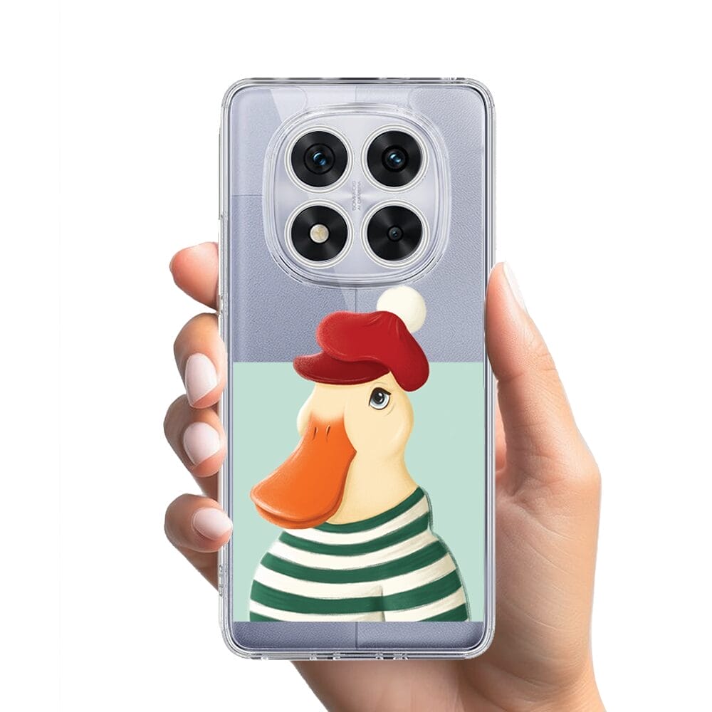 Etui do Xiaomi Redmi Note 14 Pro 5G przeźroczyste, silikonowe Flexi, kaczuszka - obrazek 2