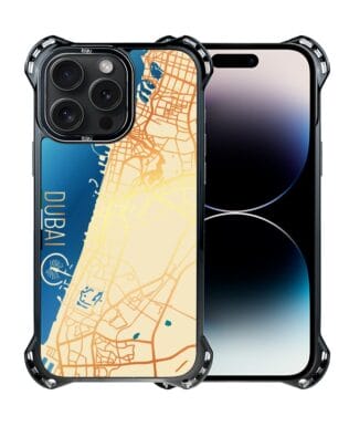Etui do iPhone 14 Pro IBIZU DropGuard Ultra z MagSafe, Mapy Świata, Dubai
