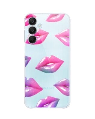 Etui do Samsung  Galaxy M35 5G przeźroczyste, silikonowe Flexi, hologramowe usta