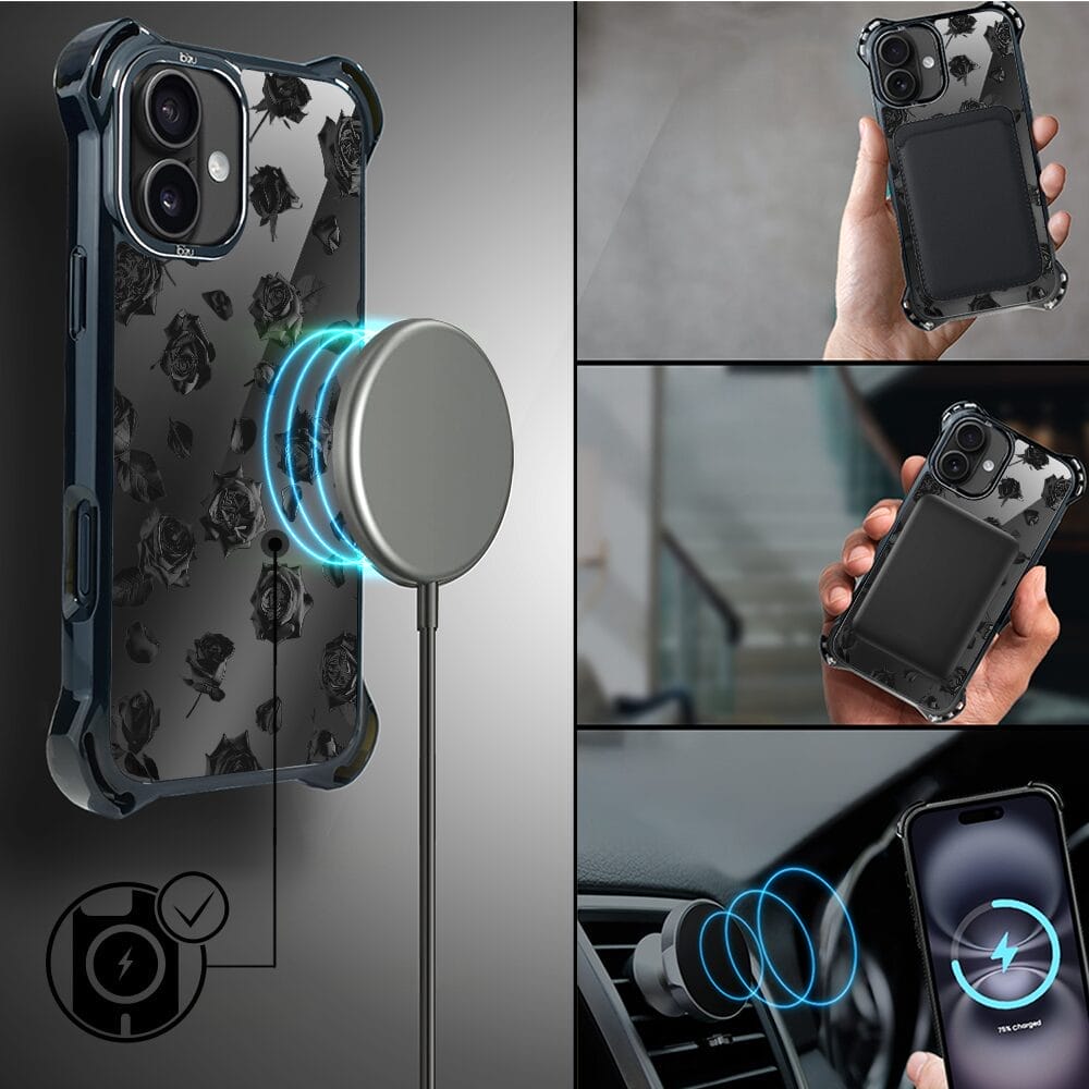 Etui do iPhone 16 Plus IBIZU DropGuard Ultra z MagSafe, Midnight, Sen róż - obrazek 8