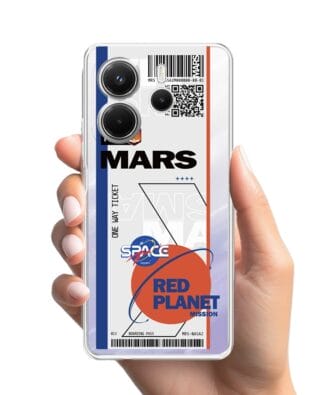Etui do Xiaomi Redmi Note 14 5G przeźroczyste, silikonowe Flexi, bilet na Mars