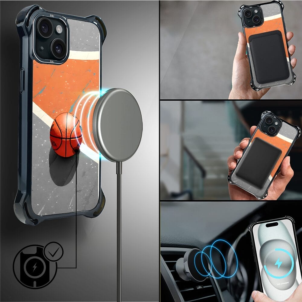 Etui do iPhone 15 IBIZU DropGuard Ultra z MagSafe, #Move, Koszykówka - obrazek 8