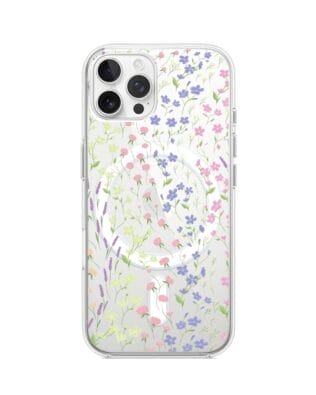 Etui do iPhone 12 Pro z MagSafe przeźroczyste, silikonowe Flexi, kwiaty polne