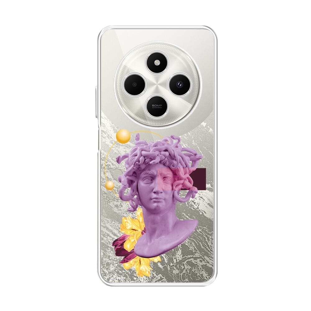 Etui do Xiaomi POCO C75 przeźroczyste, silikonowe Flexi, antyczna figura, meduza