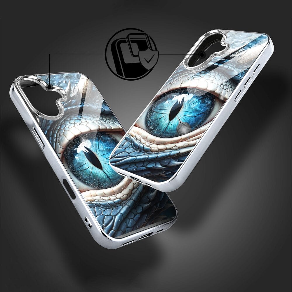 Etui do iPhone 16 IBIZU Elite Glass z MagSafe Magia Azji oko lodowego smoka, srebrne - obrazek 5