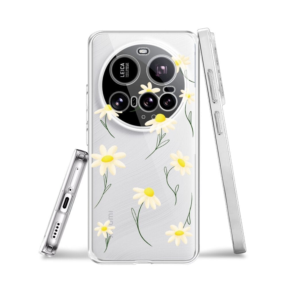 Etui do Xiaomi 15 Ultra przeźroczyste, silikonowe Flexi, stokrotki - obrazek 3