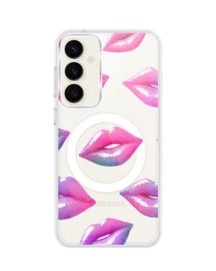 Etui do Samsung Galaxy S23 FE 5G z MagSafe przeźroczyste, silikonowe Flexi, hologramowe usta