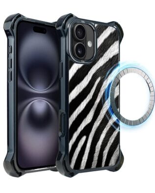 Etui do iPhone 16 IBIZU DropGuard Ultra z MagSafe, Zew Natury, Zebra