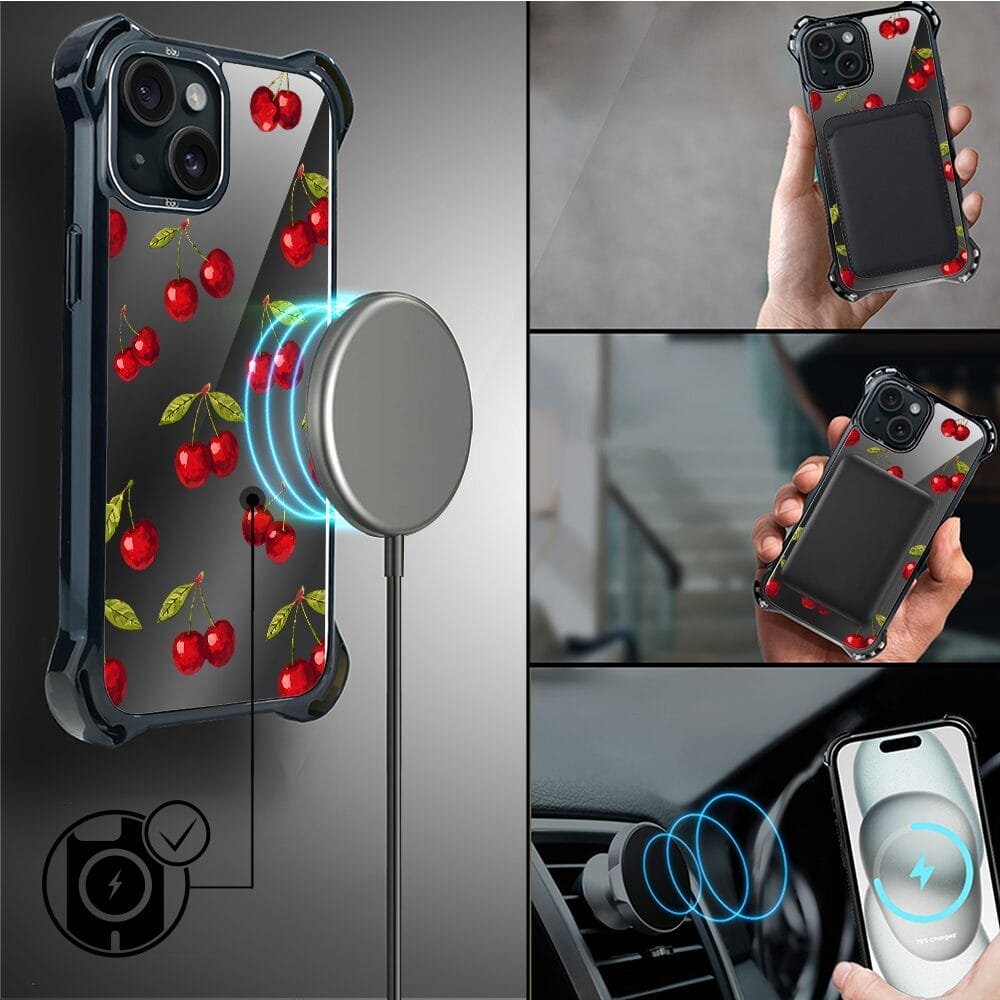 Etui do iPhone 15 Plus IBIZU DropGuard Ultra z MagSafe, Midnight, Wiśniowa noc - obrazek 8