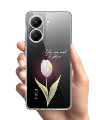 Etui do Xiaomi POCO X7 Pro przeźroczyste, silikonowe Flexi, kwiaty, tulipan