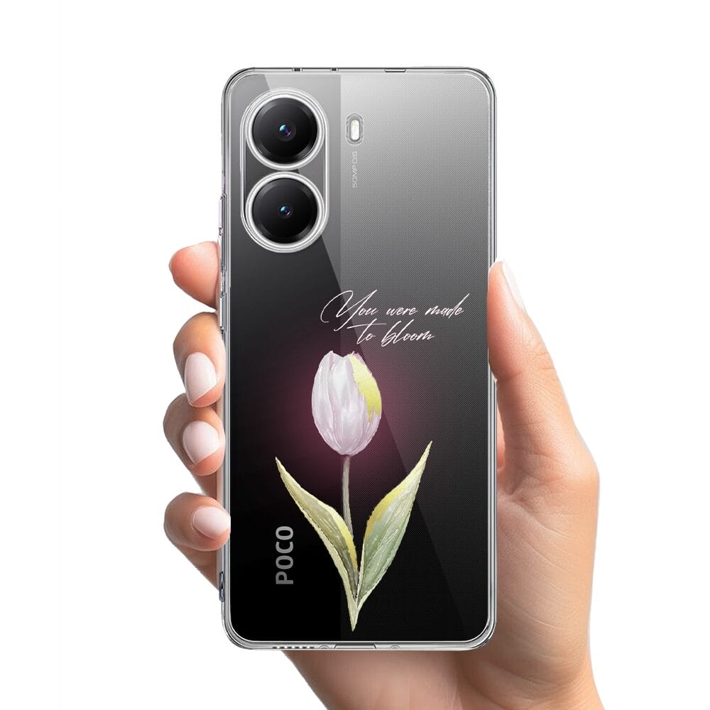 Etui do Xiaomi POCO X7 Pro przeźroczyste, silikonowe Flexi, kwiaty, tulipan - obrazek 2