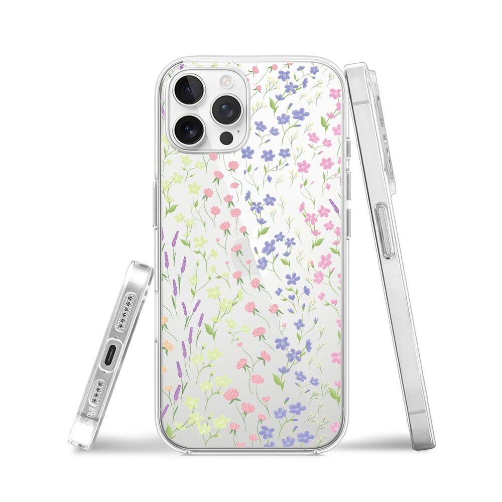 Etui do iPhone 12 Pro Max przeźroczyste, silikonowe Flexi, kwiaty polne - obrazek 3