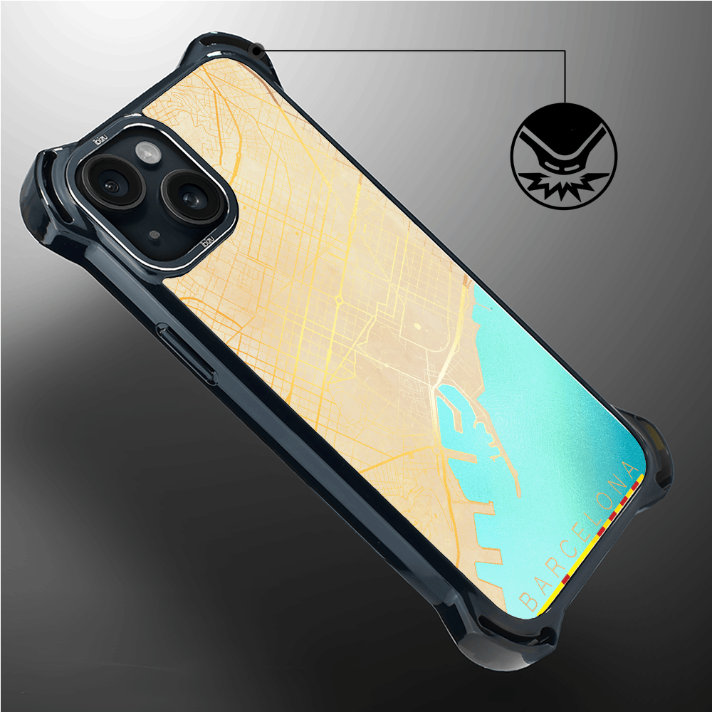 Etui do iPhone 15 IBIZU DropGuard Ultra z MagSafe, mapy świata, Barcelona - obrazek 4