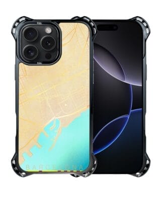 Etui do iPhone 16 Pro Max IBIZU DropGuard Ultra z MagSafe, Mapy świata, Barcelona