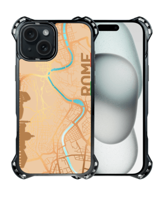 Etui do iPhone 15 Plus IBIZU DropGuard Ultra z MagSafe, mapy świata, Rome