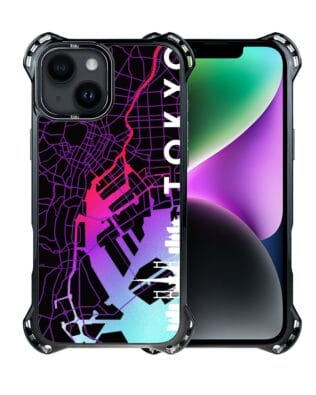 Etui do iPhone 14 Plus IBIZU DropGuard Ultra z MagSafe, mapy świata, Tokyo