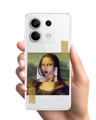 Etui do Xiaomi Redmi Note 13 Pro 5G przeźroczyste, silikonowe Flexi, Mona Lisa z lizakiem