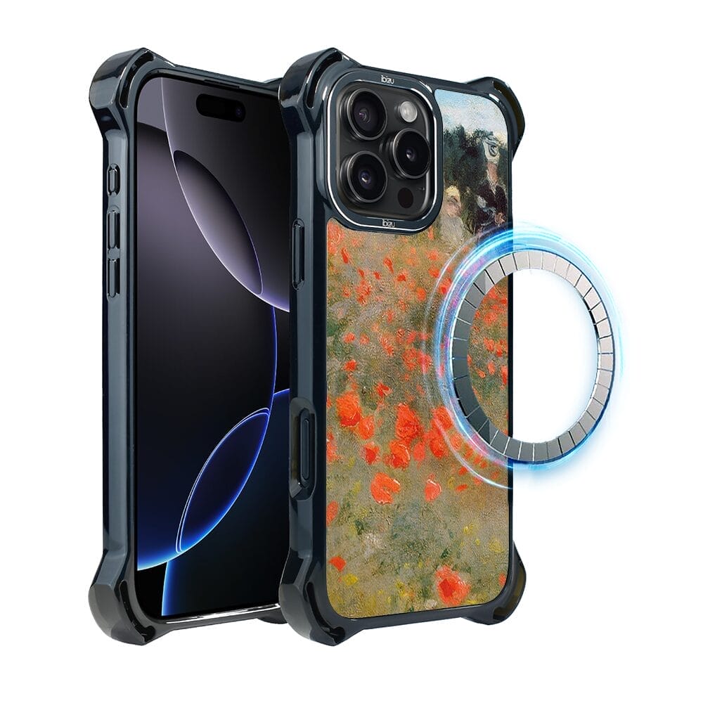 Etui do iPhone 16 Pro Max IBIZU DropGuard Ultra z MagSafe, Claude Monet, pole maków