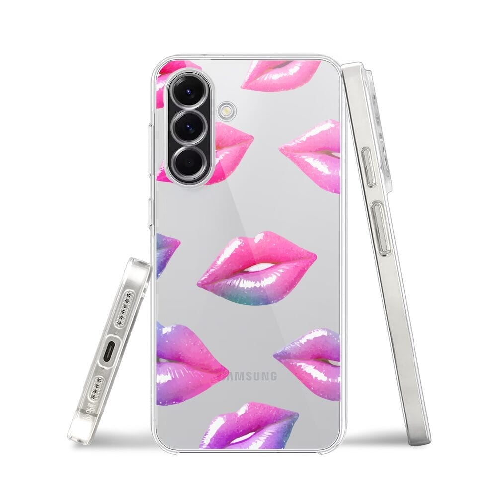 Etui do Samsung Galaxy A56 5G przeźroczyste, silikonowe Flexi, hologramowe usta - obrazek 3