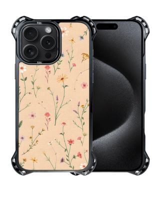 Etui iPhone 15 Pro IBIZU DropGuard Ultra z MagSafe, Pastel Bloom, Koralowa łąka