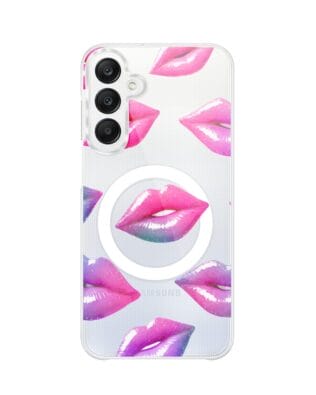 Etui do Samsung Galaxy A25 5G z MagSafe przeźroczyste, silikonowe Flexi, hologramowe usta