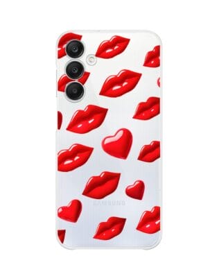 Etui do Samsung Galaxy A25 5G przeźroczyste, silikonowe Flexi, czerwone usta