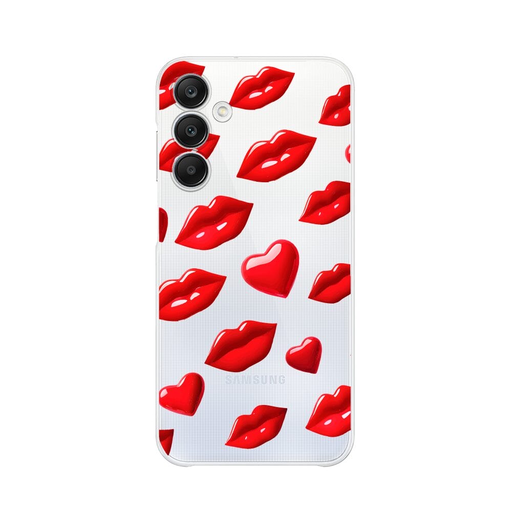 Etui do Samsung Galaxy A25 5G przeźroczyste, silikonowe Flexi, czerwone usta